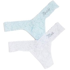 Hanky Panky bride and Mrs. crystal thong set